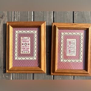 Figi Giftware‎ San Diego Oak Framed Kitchy Kitchen Art Print Lace Cottage Set 2